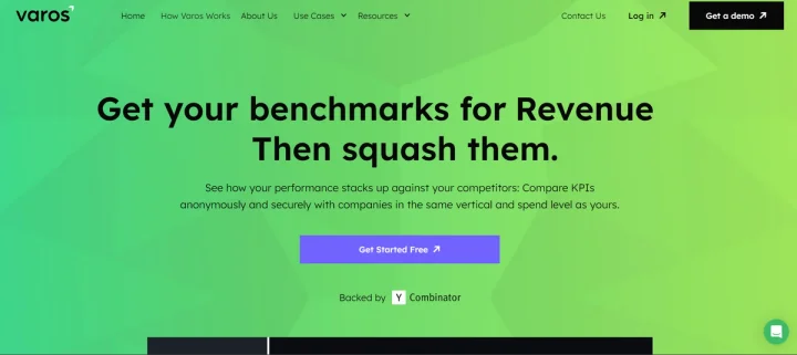 Screenshot of VarosAI website