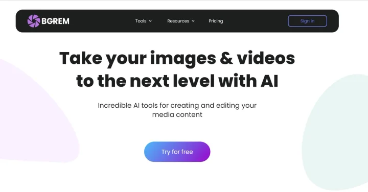 Screenshot of BgRem website