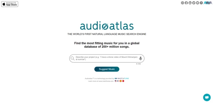 Screenshot of Audioatlas website