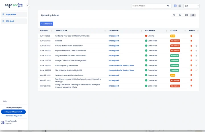 Screenshot of Sage SEO website
