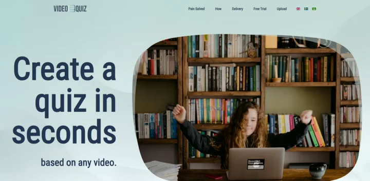 Screenshot of Video2Quiz website