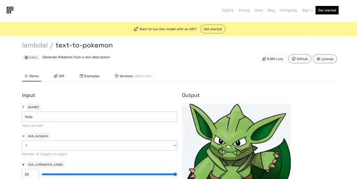 Screenshot of Text to Pokemon website