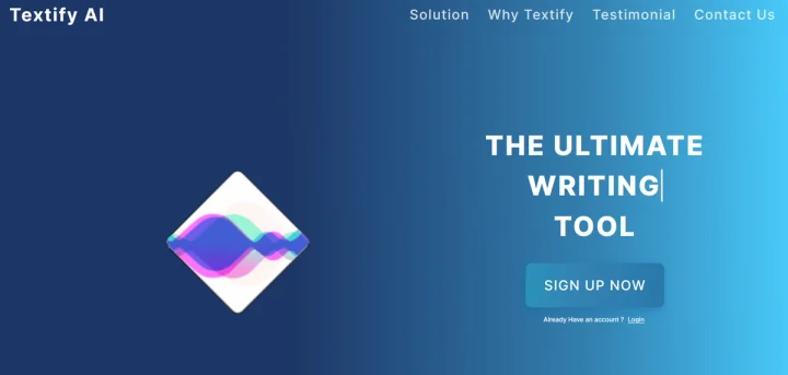 Screenshot of Textify website