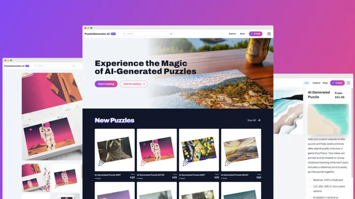 Screenshot of PuzzleGenerator.ai website
