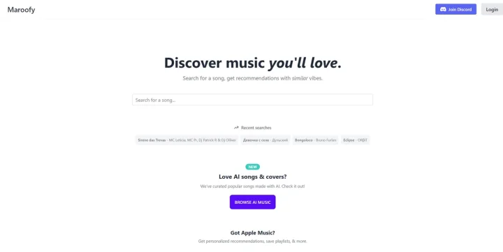 Screenshot of Maroofy website