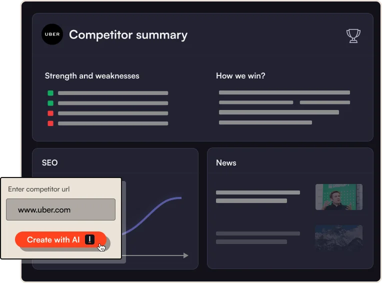 Screenshot of AI Sales Battlecard website