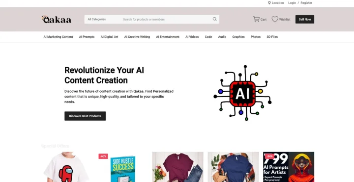 Screenshot of Qakaa website