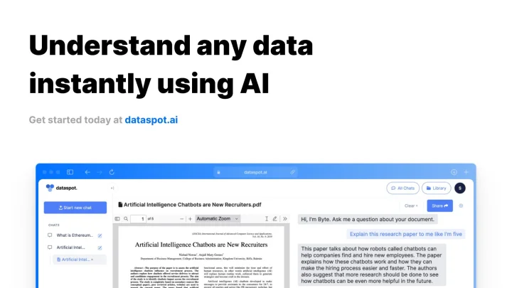 Screenshot of Dataspot website