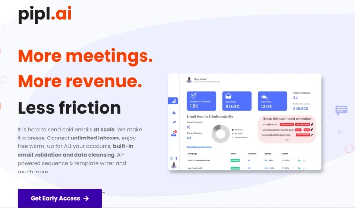 Screenshot of Pipl.ai website