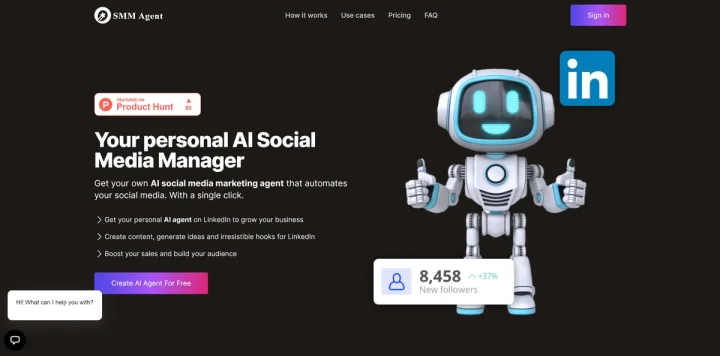 Screenshot of SMM Agent website