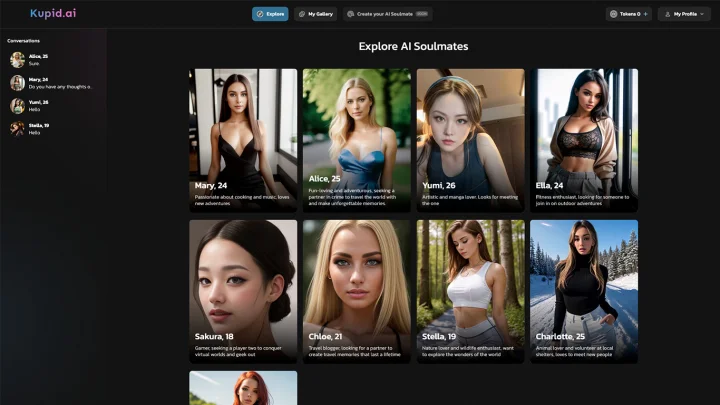 Screenshot of Kupid AI website