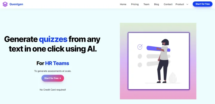 Screenshot of Questgen website