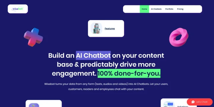 Screenshot of Wisebot website
