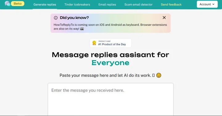 Screenshot of HowToReplyTo website