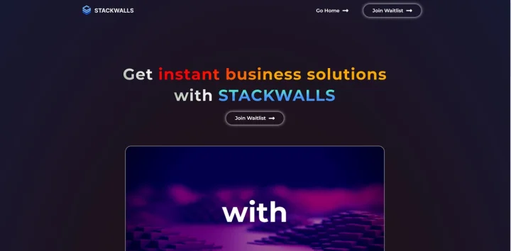 Screenshot of Stackwalls website