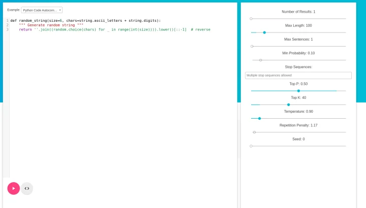Screenshot of Text-Generator.io website