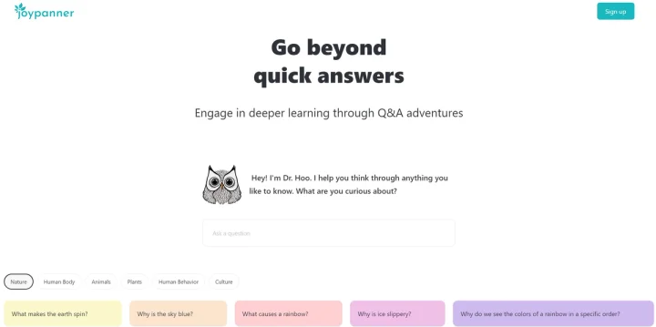 Screenshot of Joypanner website