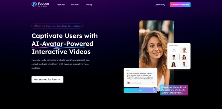 Screenshot of Feedeo website