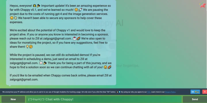 Screenshot of Chappy AI website