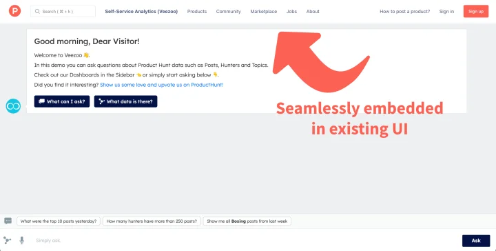 Screenshot of Veezoo website
