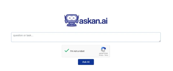 Screenshot of Ask an AI website