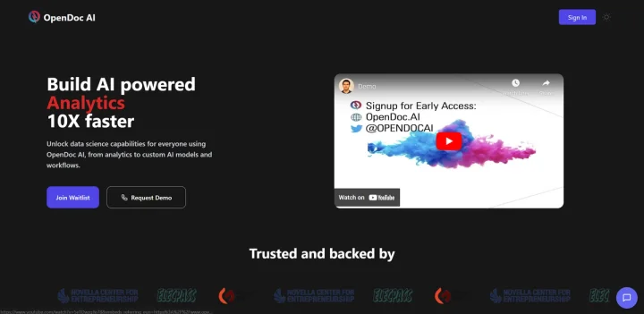 Screenshot of OpenDoc AI website