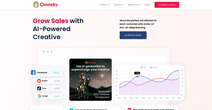 Screenshot of Omneky website