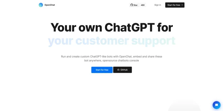 Screenshot of OpenChat website
