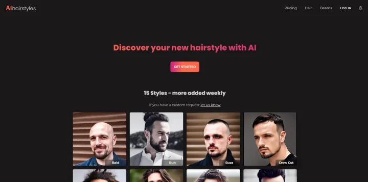 Screenshot of Aihairstyles.com website