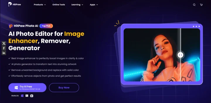 Screenshot of HitPaw Photo AI website