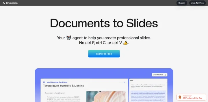Screenshot of DrLambda website