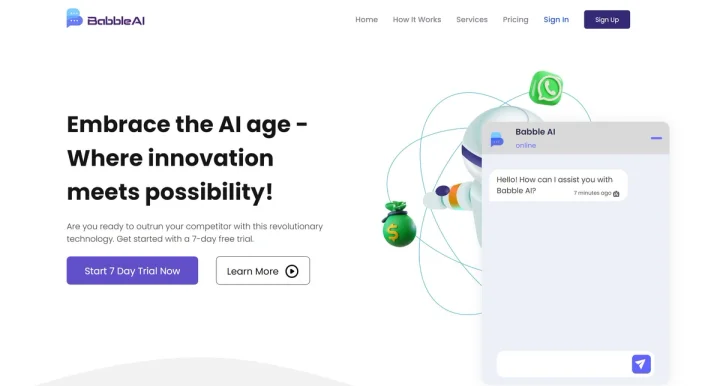 Screenshot of Babble AI website