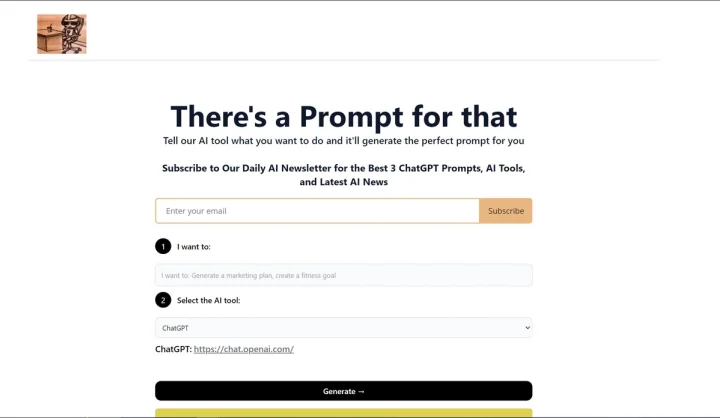Screenshot of There's a Prompt for that website