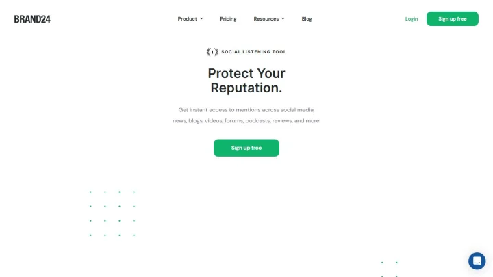 Screenshot of Brand24 website