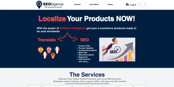 Screenshot of SEOlligence website