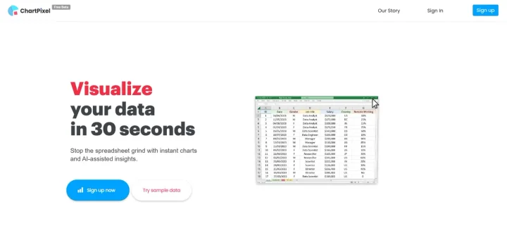 Screenshot of ChartPixel website