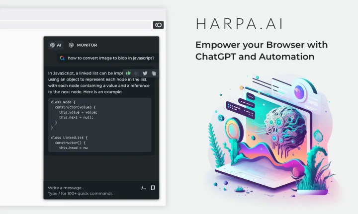Screenshot of Harpa.ai website