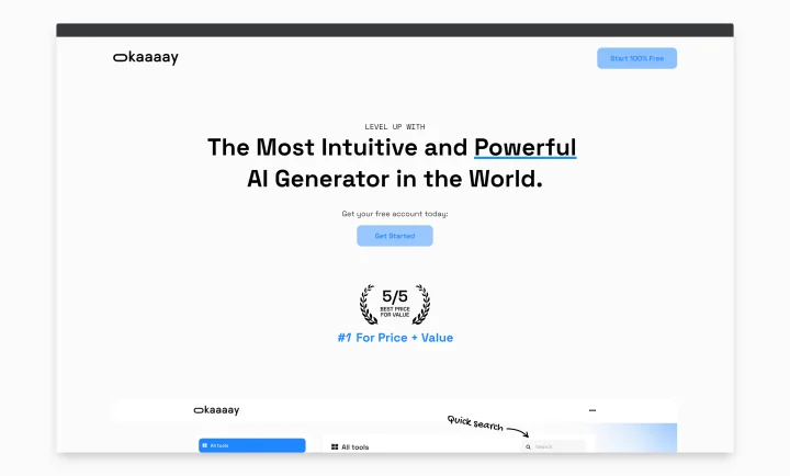 Screenshot of Okaaaay website