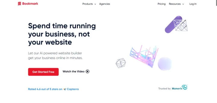 Screenshot of Bookmark website