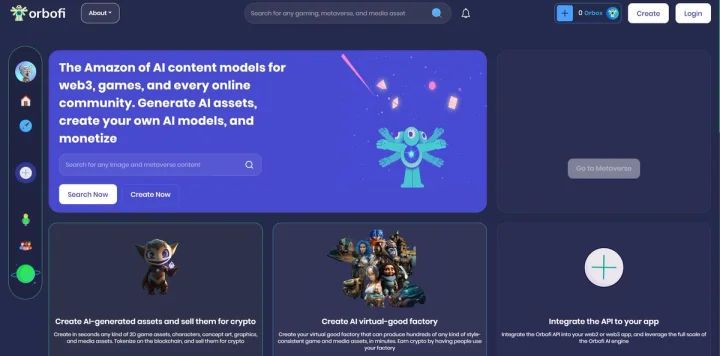 Screenshot of Orbofi website