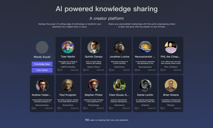 Screenshot of Parabrain website