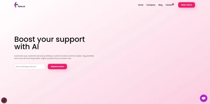 Screenshot of Tekst.ai website