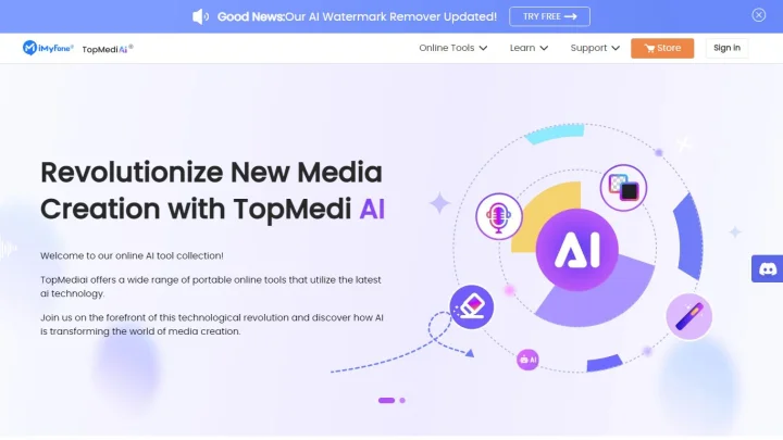 Screenshot of TopMedi AI website