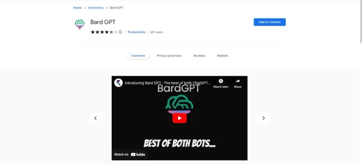 Screenshot of BardGPT website