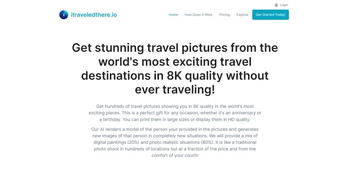 Screenshot of Itraveledthere.io website
