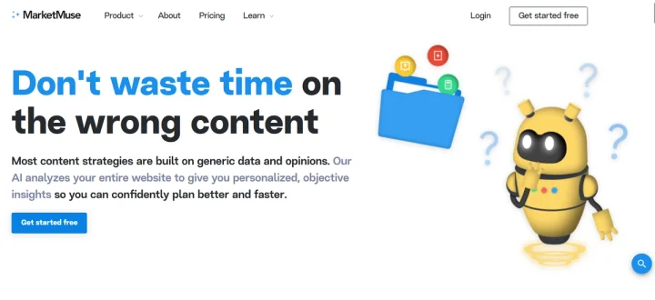 Screenshot of MarketMuse website