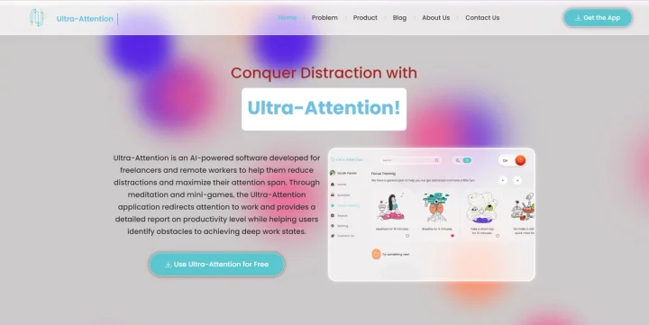 Screenshot of Ultra-Attention website