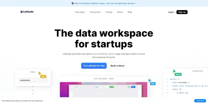 Screenshot of Latitude website