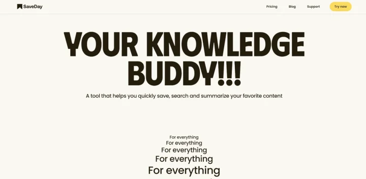 Screenshot of SaveDay website
