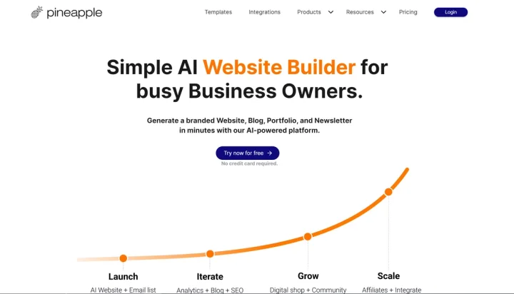 Screenshot of Pineapple Builder website